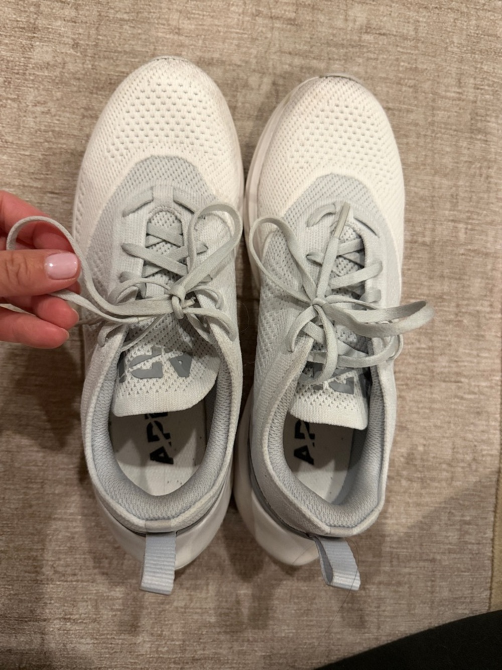 APL Women's White Knit Lace-Up Sneakers